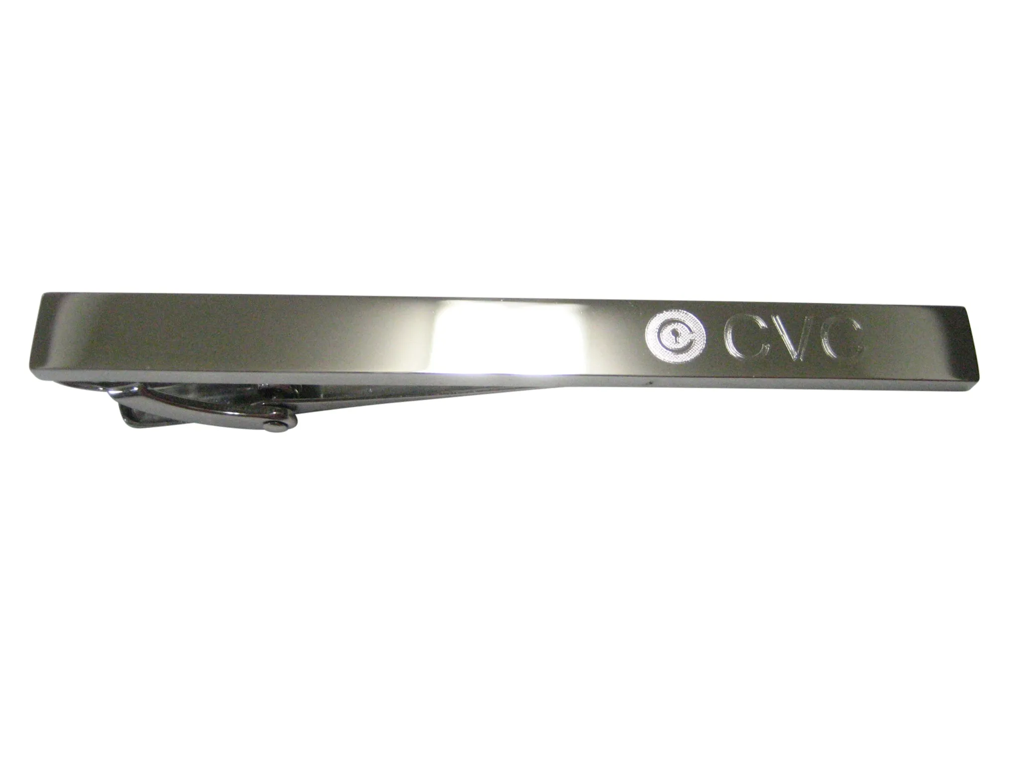 Silver Toned Etched Sleek Civic Coin CVC Cryptocurrency Blockchain Tie Clip