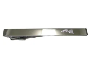Silver Toned Etched Sleek Guppy Fish Tie Clip