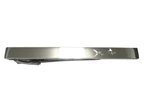 Silver Toned Etched Sleek Marlin Sailfish Tie Clip