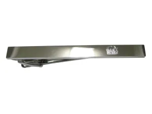 Silver Toned Etched Sleek Rhino Tie Clip