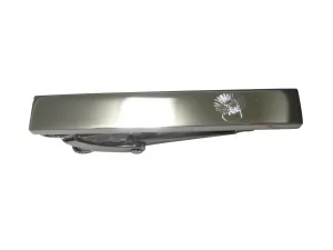 Silver Toned Etched Sleek Sea Anemone Skinny Tie Clip