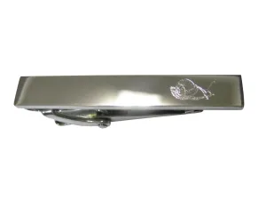 Silver Toned Etched Sleek Snail Skinny Tie Clip