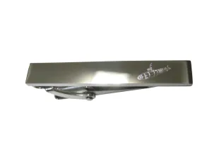 Silver Toned Etched Sleek Submarine Skinny Tie Clip
