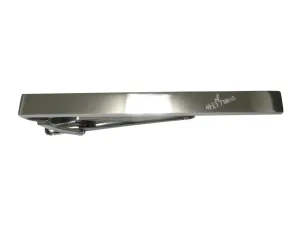 Silver Toned Etched Sleek Submarine Tie Clip