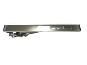 Silver Toned Etched Sleek Trombone Music Instrument Tie Clip