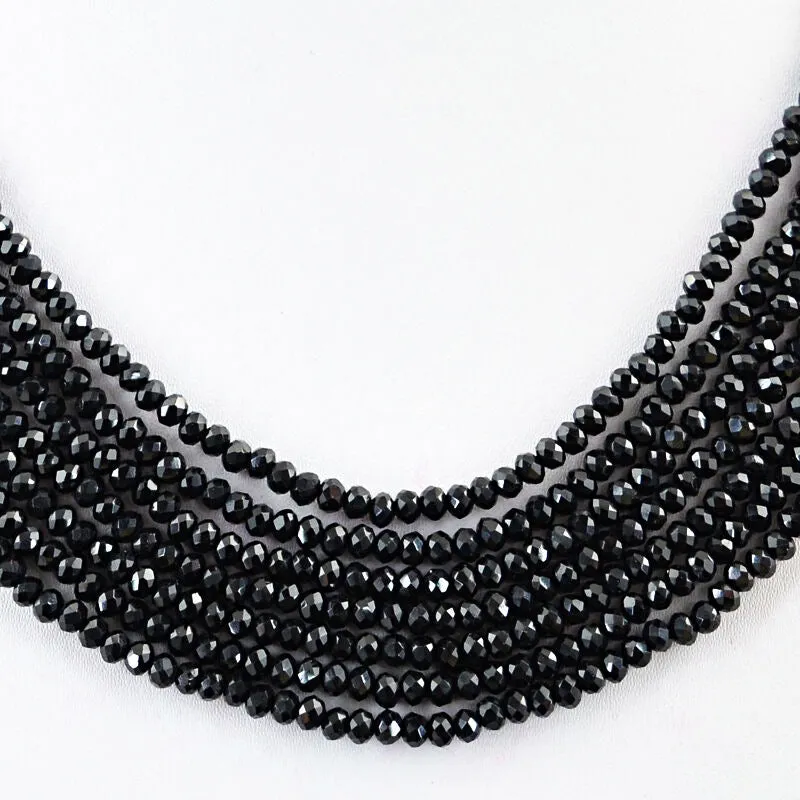 Sleek Black Spinel Gemstones Statement Necklace