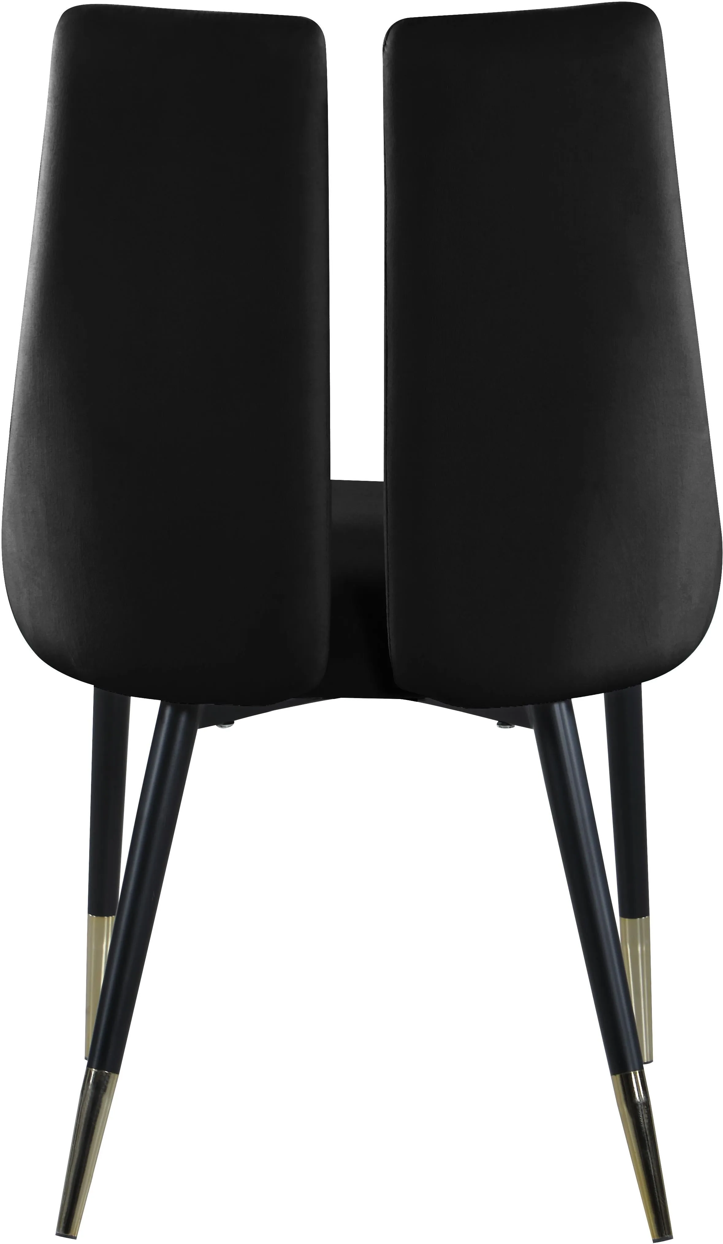 Sleek Black Velvet Dining Chair