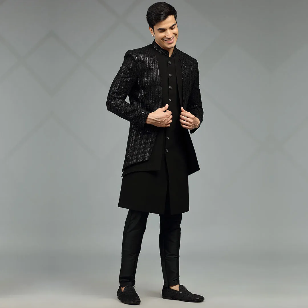 Sleek Stylish Black Indowestern for Men