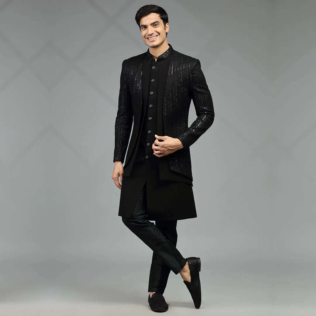 Sleek Stylish Black Indowestern for Men