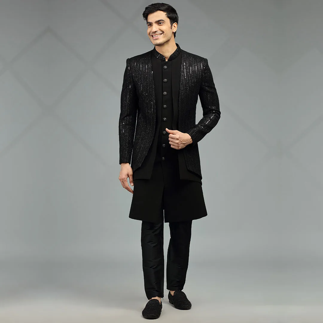 Sleek Stylish Black Indowestern for Men