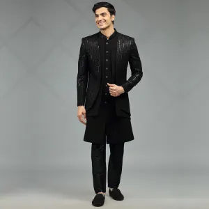 Sleek Stylish Black Indowestern for Men