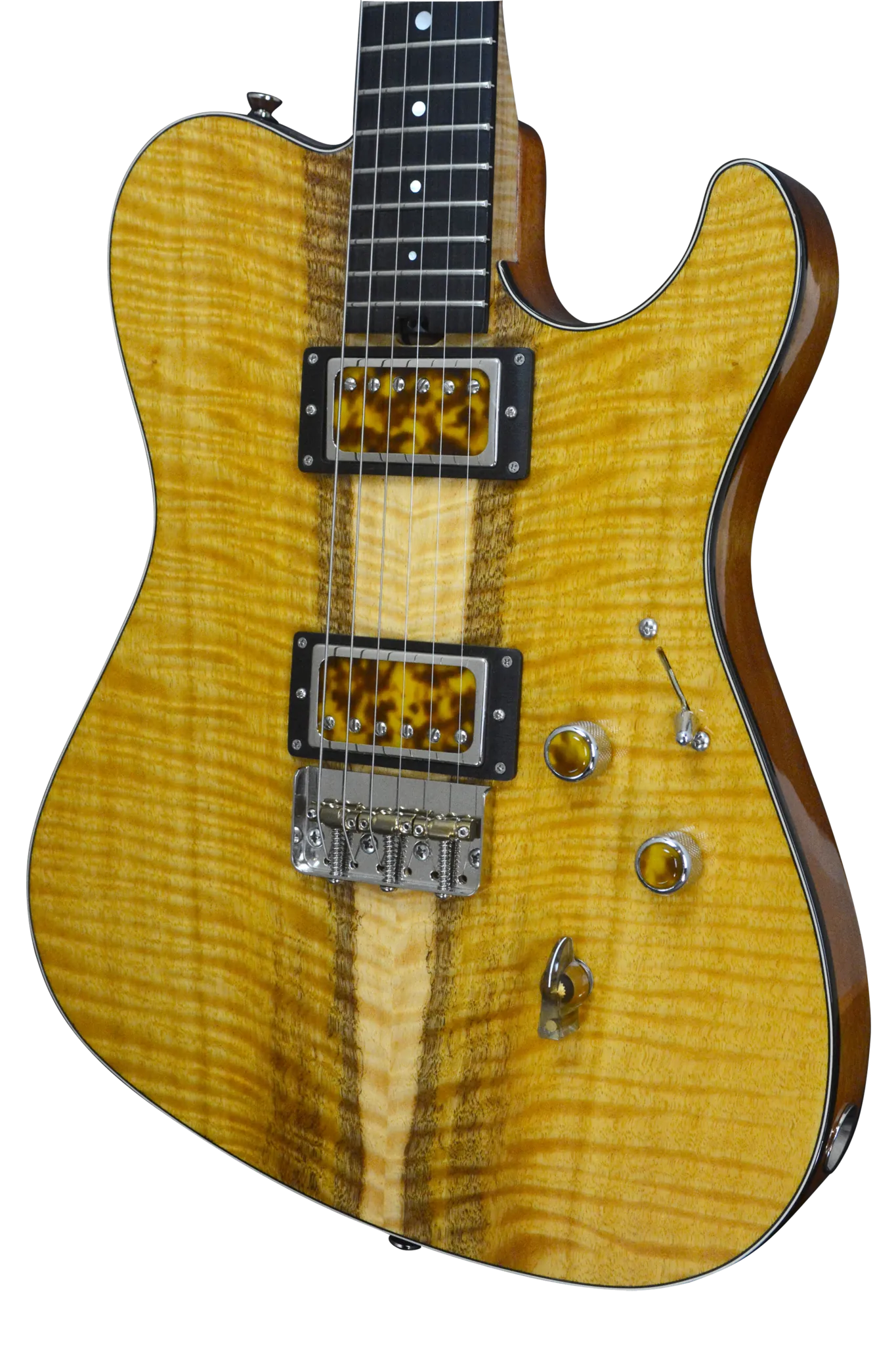 SOLD 2017 T Deluxe Master Series, Bound Flame Satinwood, Lollar Pickups with Custom Covers #973