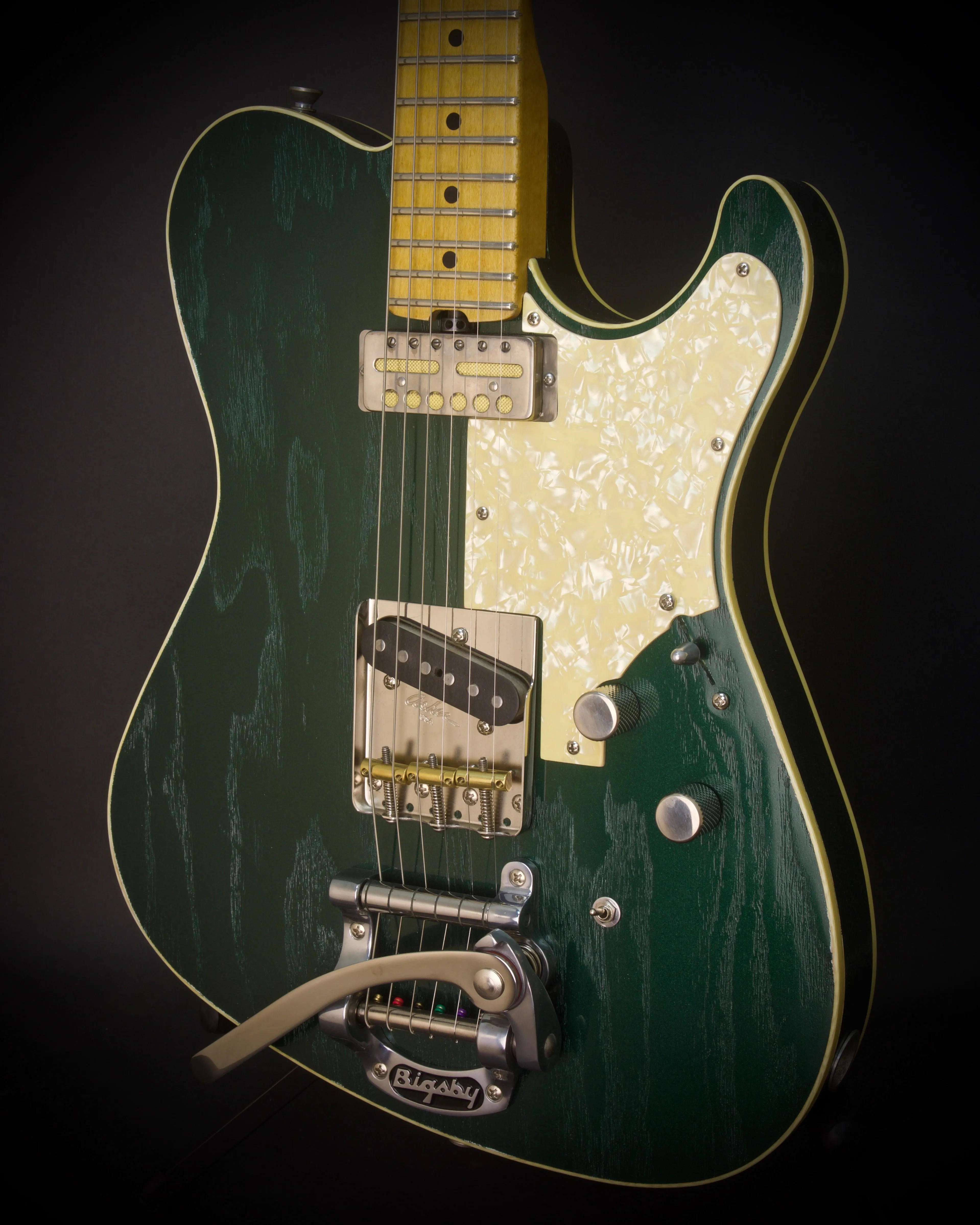 SOLD 2018 NEW "Studio Series" T Deluxe w/ Bigsby, Satin Metallic Derby Green, #1071