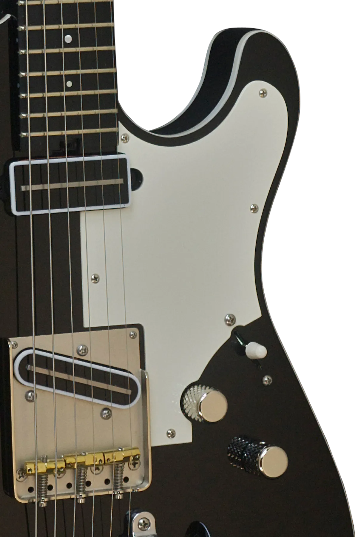 SOLD  Asher T Deluxe Guitar in Black Poly with Bigsby, #854