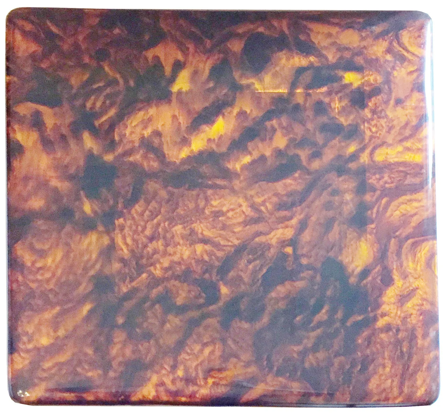 Sold Tortoiseshell-Look Acrylic Tray with Geometric Chrome Inlay