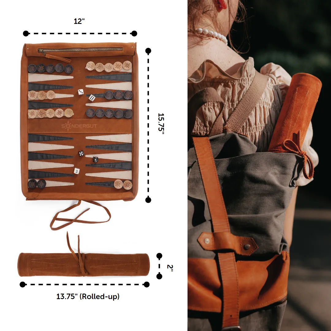 Sondergut Deluxe Roll-Up Travel Backgammon Game