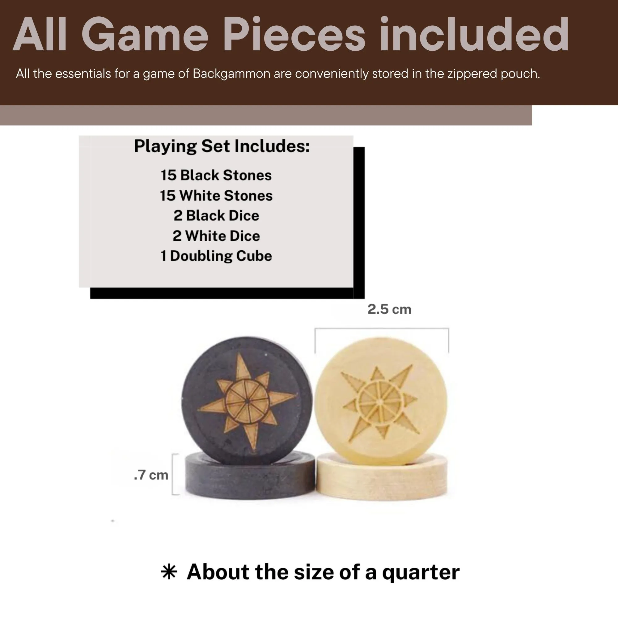Sondergut Deluxe Roll-Up Travel Backgammon Game