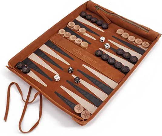 Sondergut Deluxe Roll-Up Travel Backgammon Game