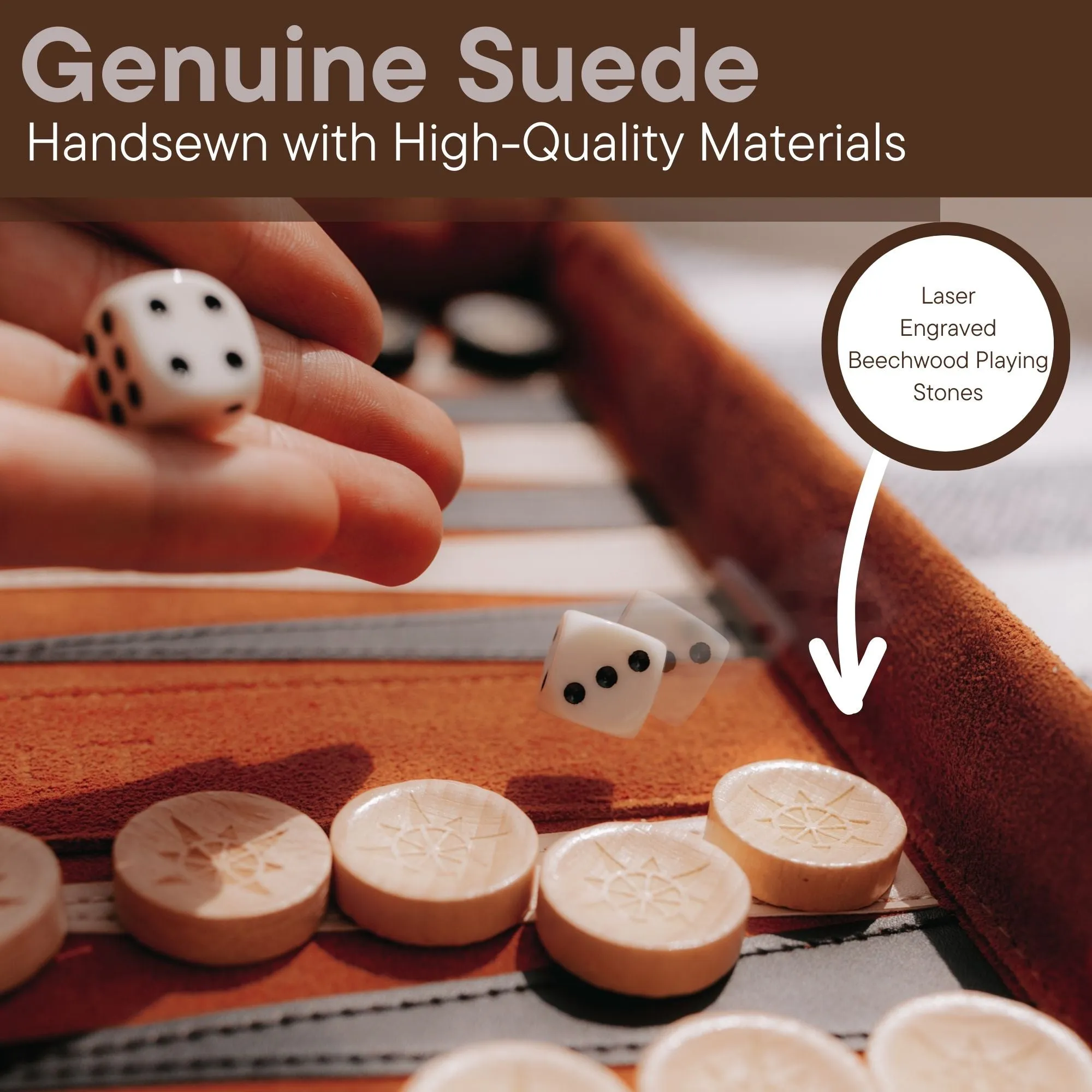 Sondergut Deluxe Roll-Up Travel Backgammon Game