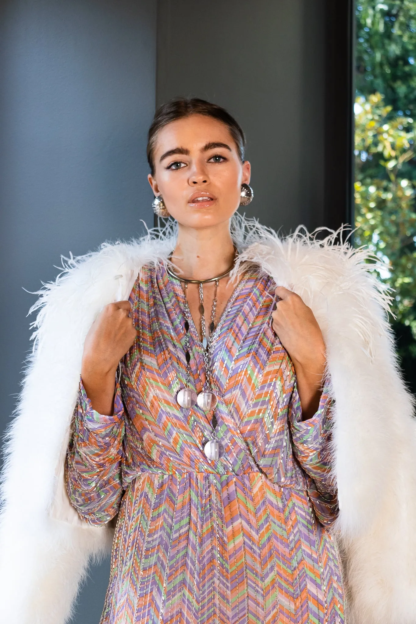 Space Age Lucite Ball Drop Collar