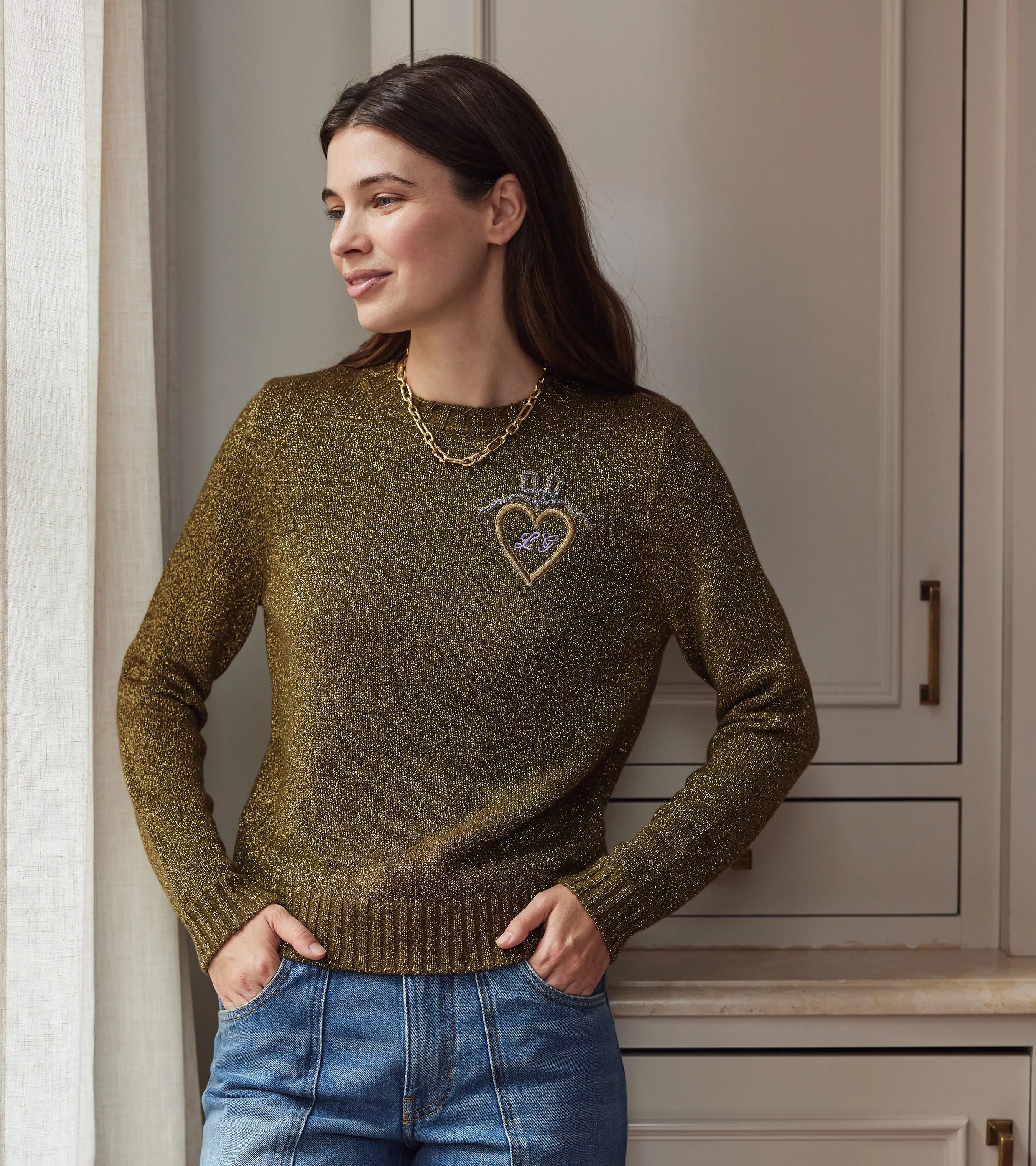 Sparkle Petite Crew