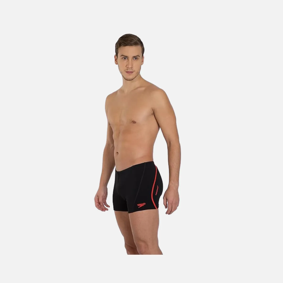 Speedo Essential Splice Aquashort Men's Swimwear -Black/Lava Red