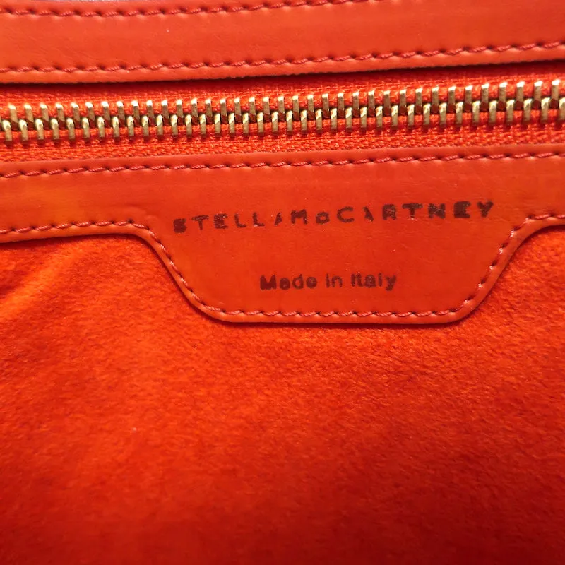 Stella McCartney Woven Falabella Tote Orange Faux Leather Medium Shoulder Bag