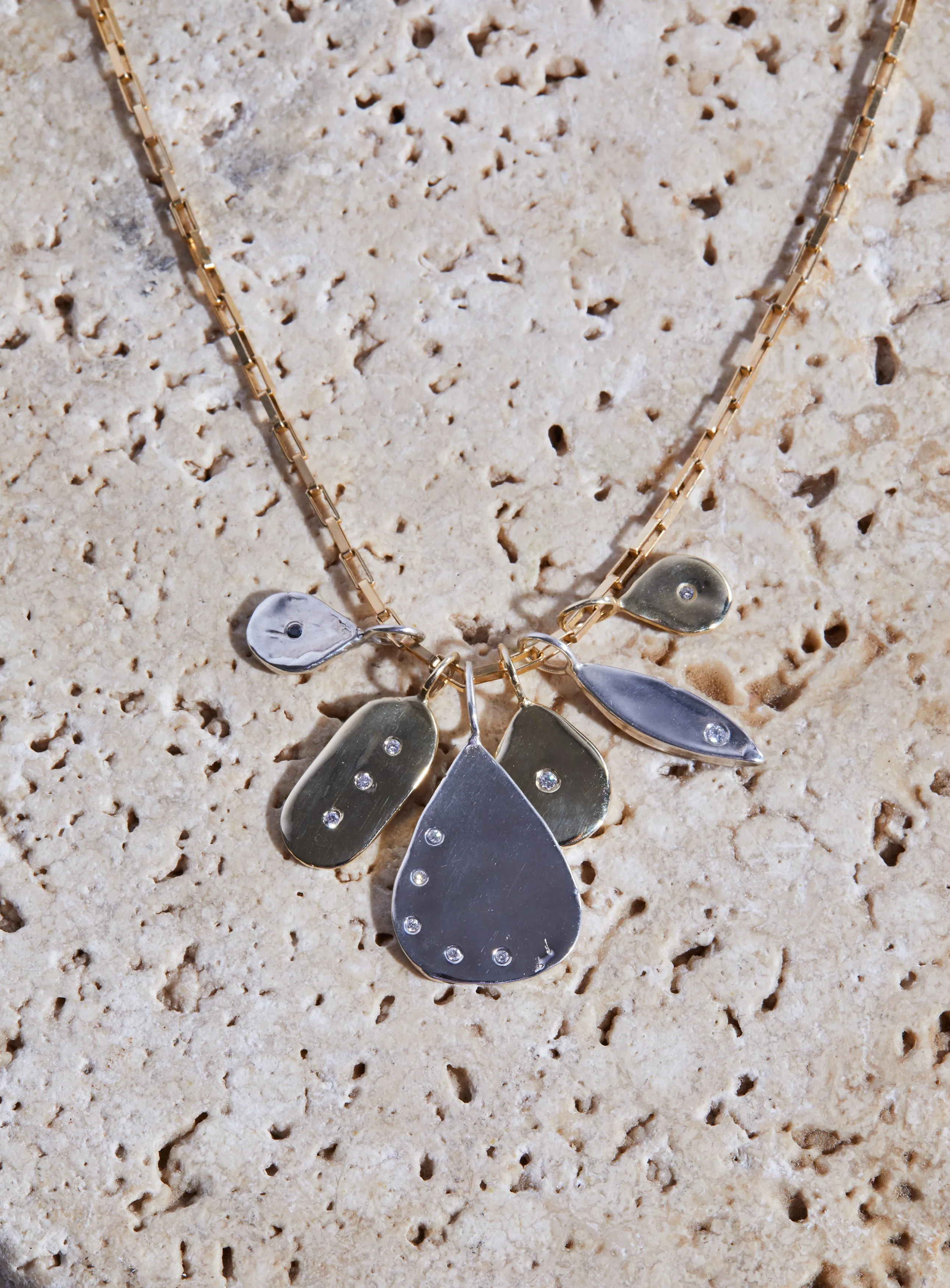 Sterling & Diamond Petite Teardrop Charm