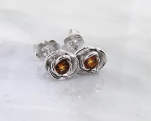 Sterling Silver (2) 3mm Citrine