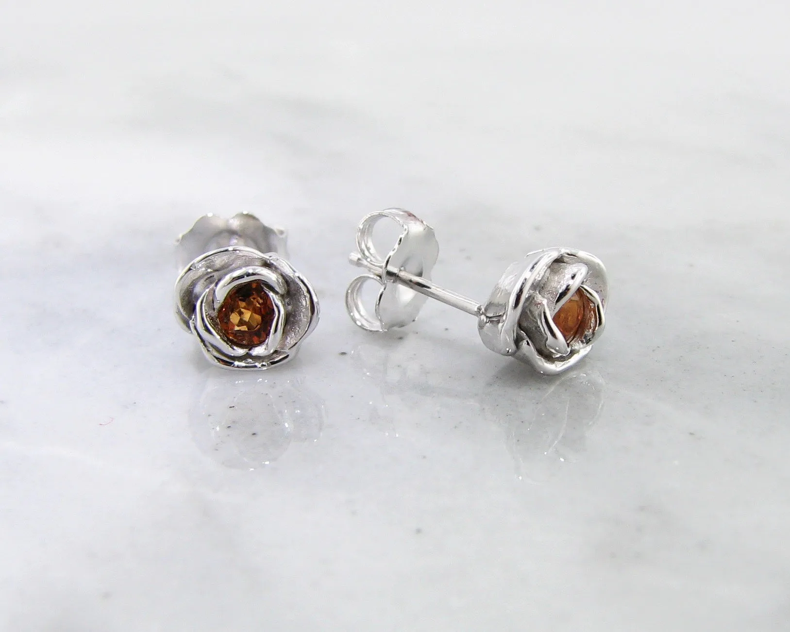 Sterling Silver (2) 3mm Citrine