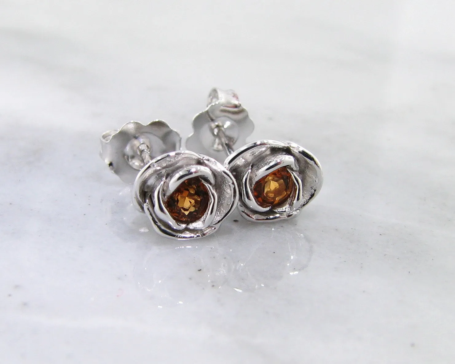 Sterling Silver (2) 3mm Citrine