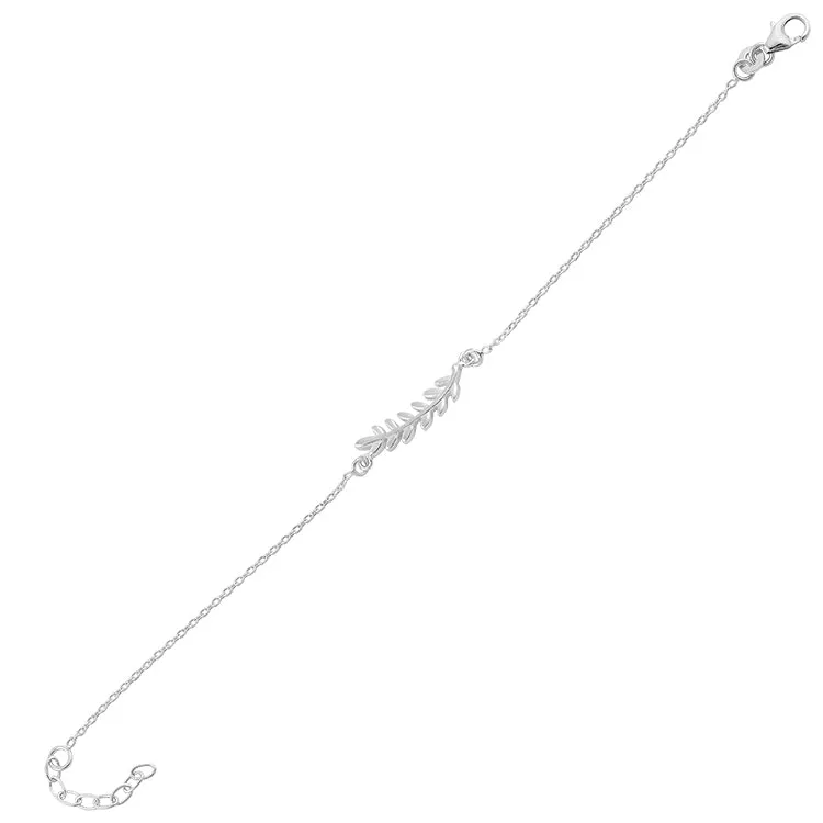 Sterling Silver Branch Leaves Bracelet