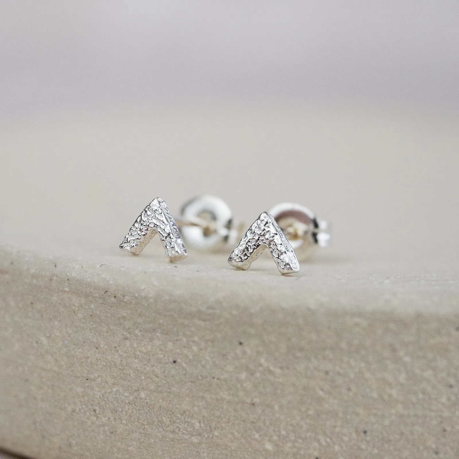 Sterling Silver Mini Studs Chevron