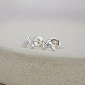 Sterling Silver Mini Studs Chevron