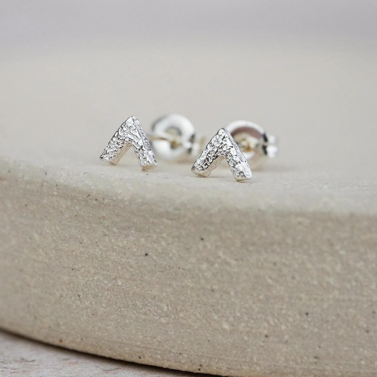 Sterling Silver Mini Studs Chevron