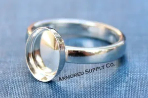 Sterling Silver Oval Bezel Cup Comfort Ring Band blank