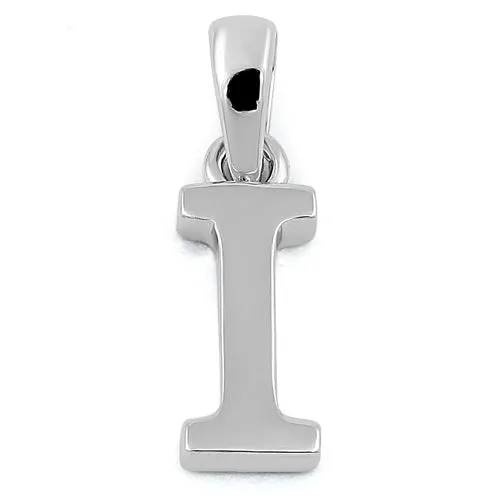 Sterling Silver Plain Letter I Pendant