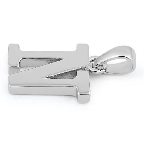 Sterling Silver Plain Letter N Pendant