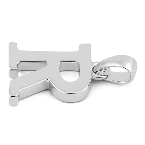 Sterling Silver Plain Letter R Pendant