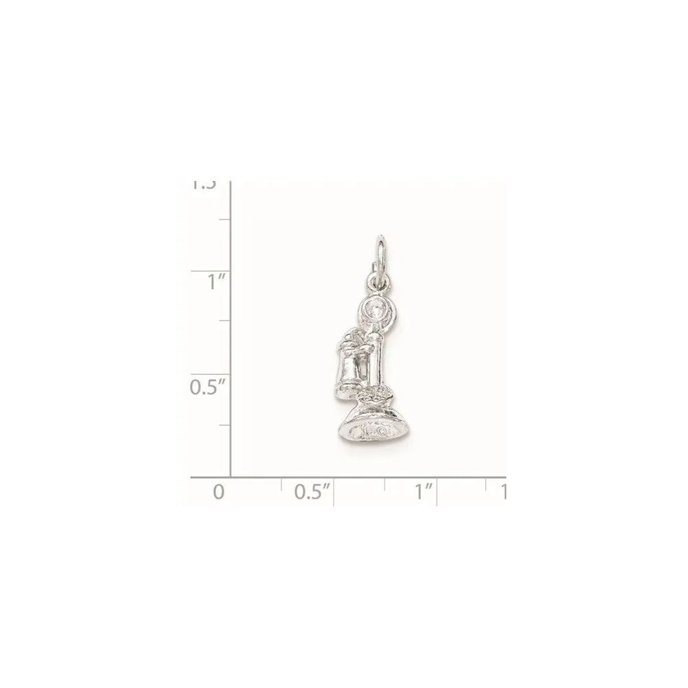 Sterling Silver Polished Old Fashioned Phone Pendant