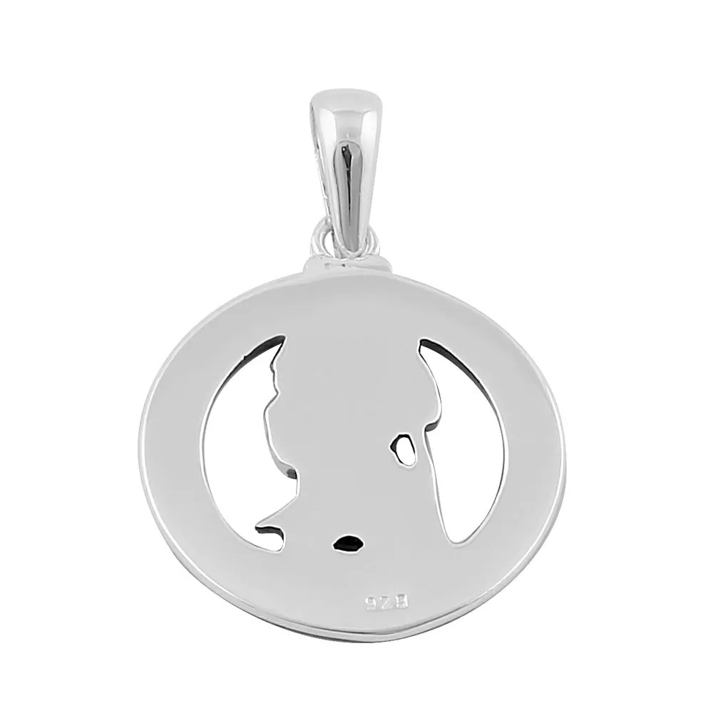 Sterling Silver St. Christopher Circle Pendant