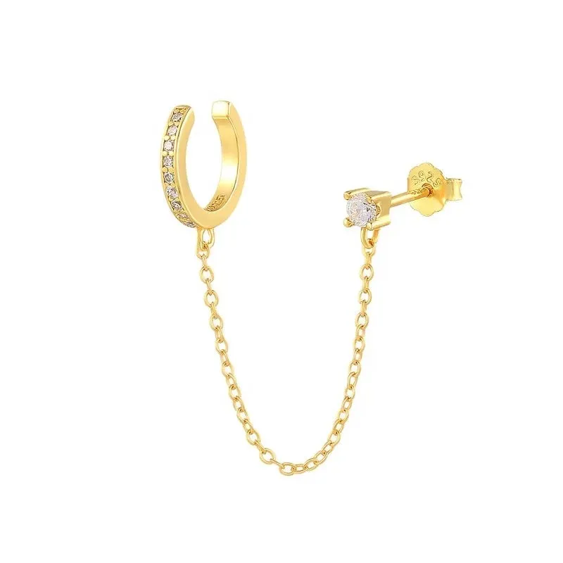 Stud & Chain Ear Cuff