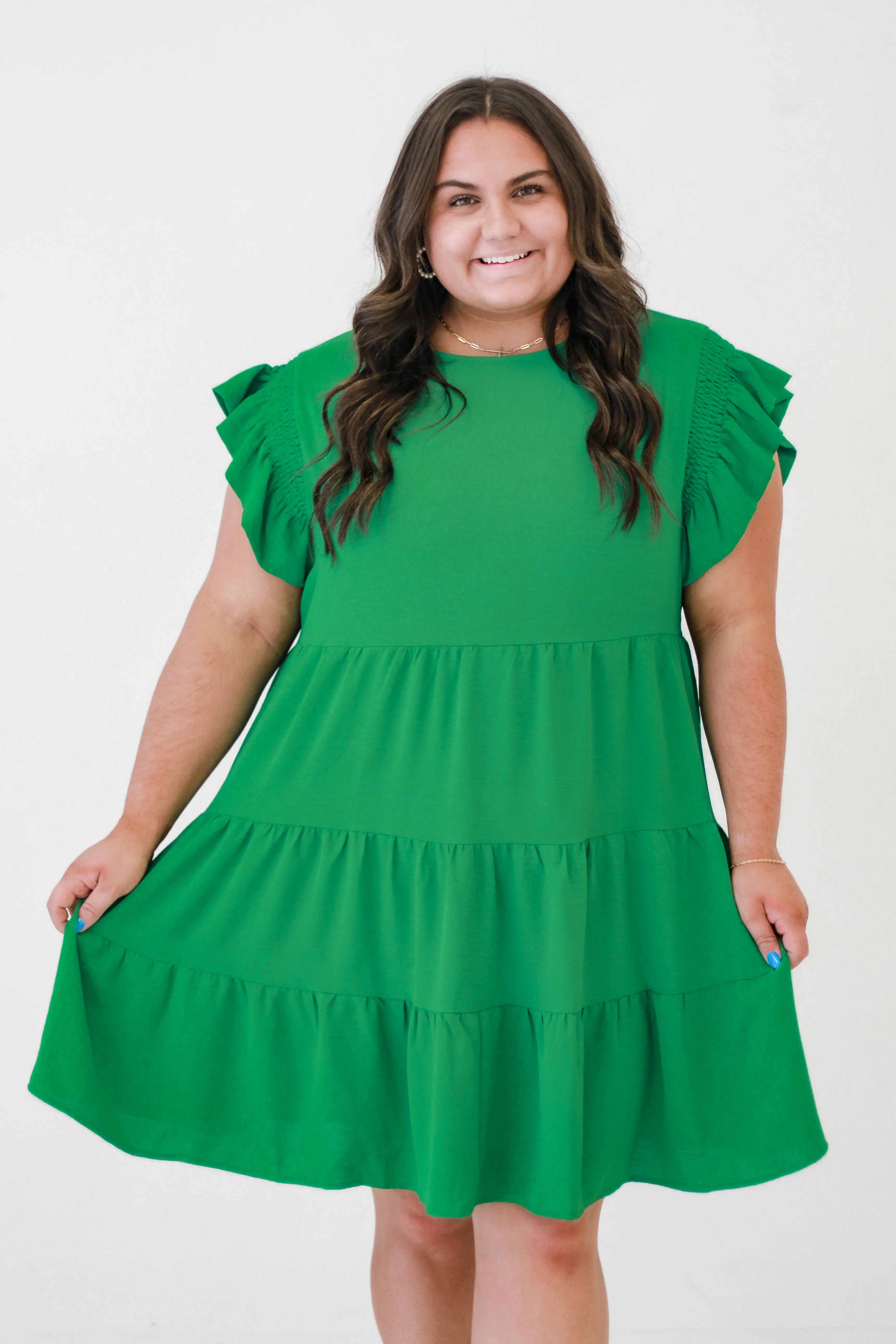 Sun-kissed Serenade Woven Dress in Green