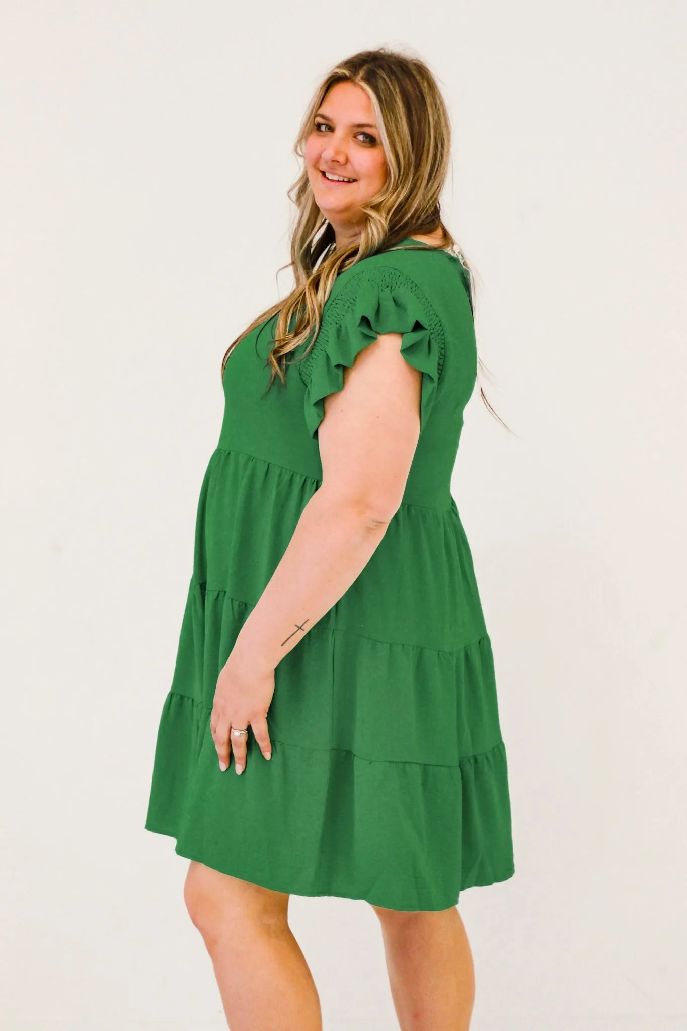 Sun-kissed Serenade Woven Dress in Green
