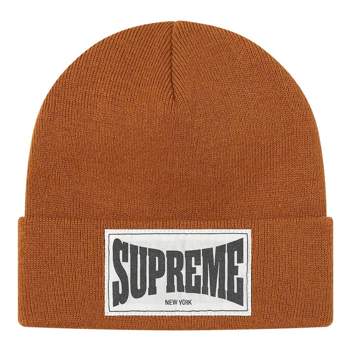 Supreme Woven Label Beanie- Rust