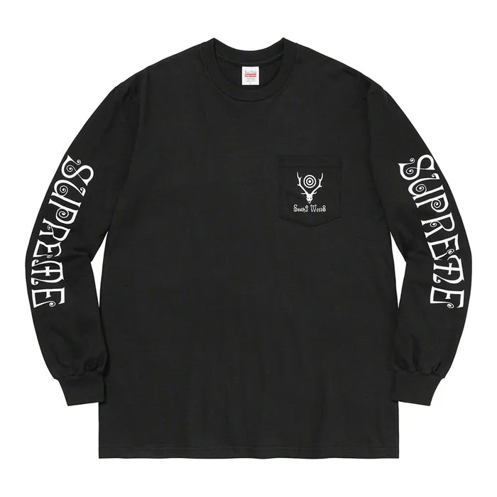 Supreme®/SOUTH2 WEST8 L/S Pocket Tee- Black