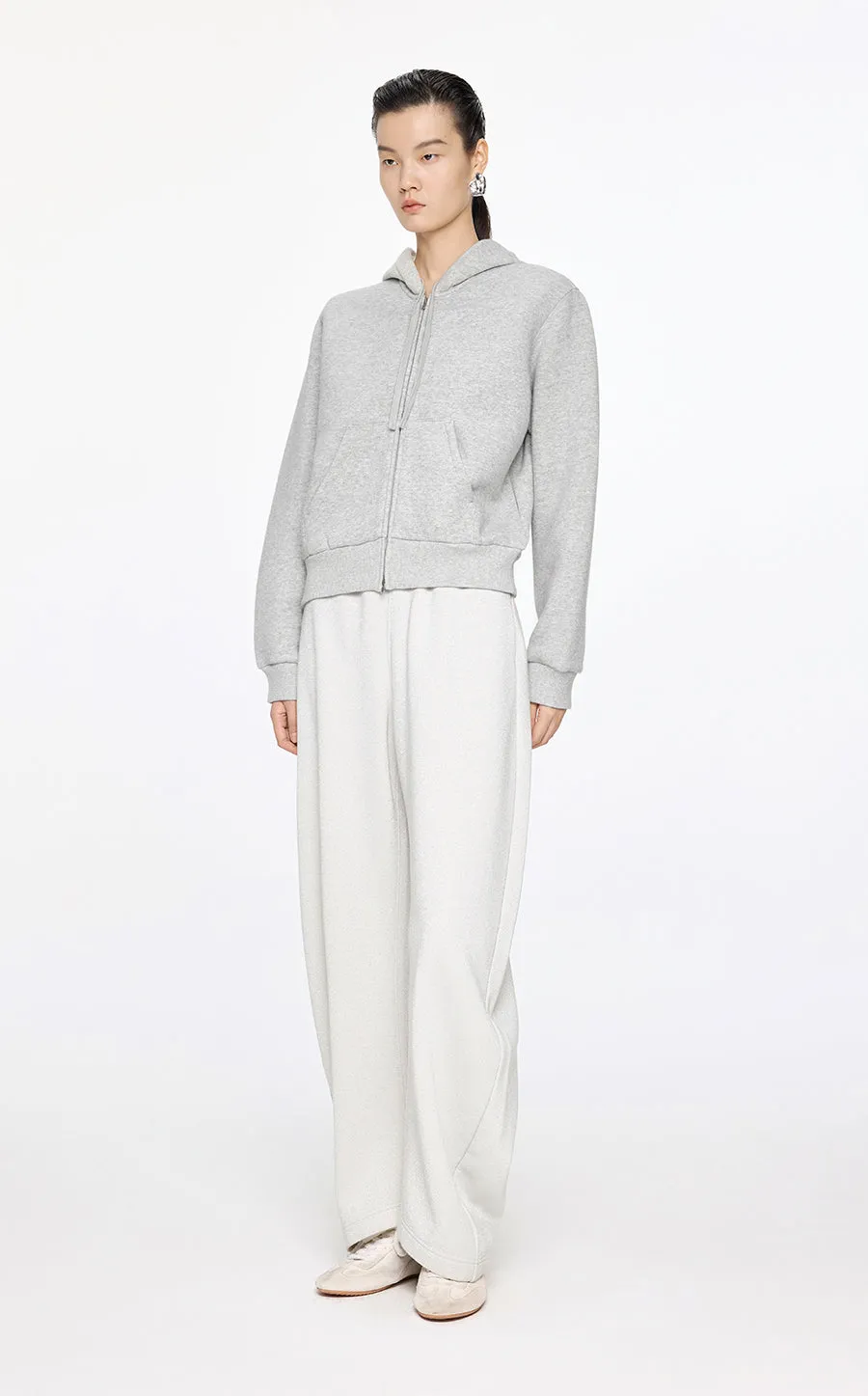 Sweatshirt / JNBY Relaxed Wool-Blend Hoodie