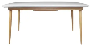 Sweden White & Oak Large Extending Dining Table