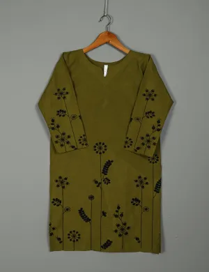 T20-058D-Moss - Seedhead - Cotton Embroidered Kurti