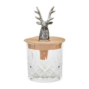 Tall Deer Antler Dof Glass & Bottle Stopper Set